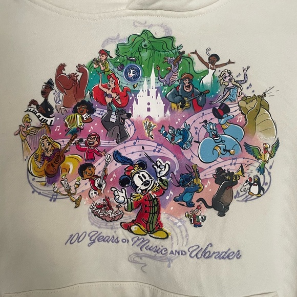 Disney 100 years of music and wonder Hoodie with Colorful Graphic Sz XS - Picture 2 of 8